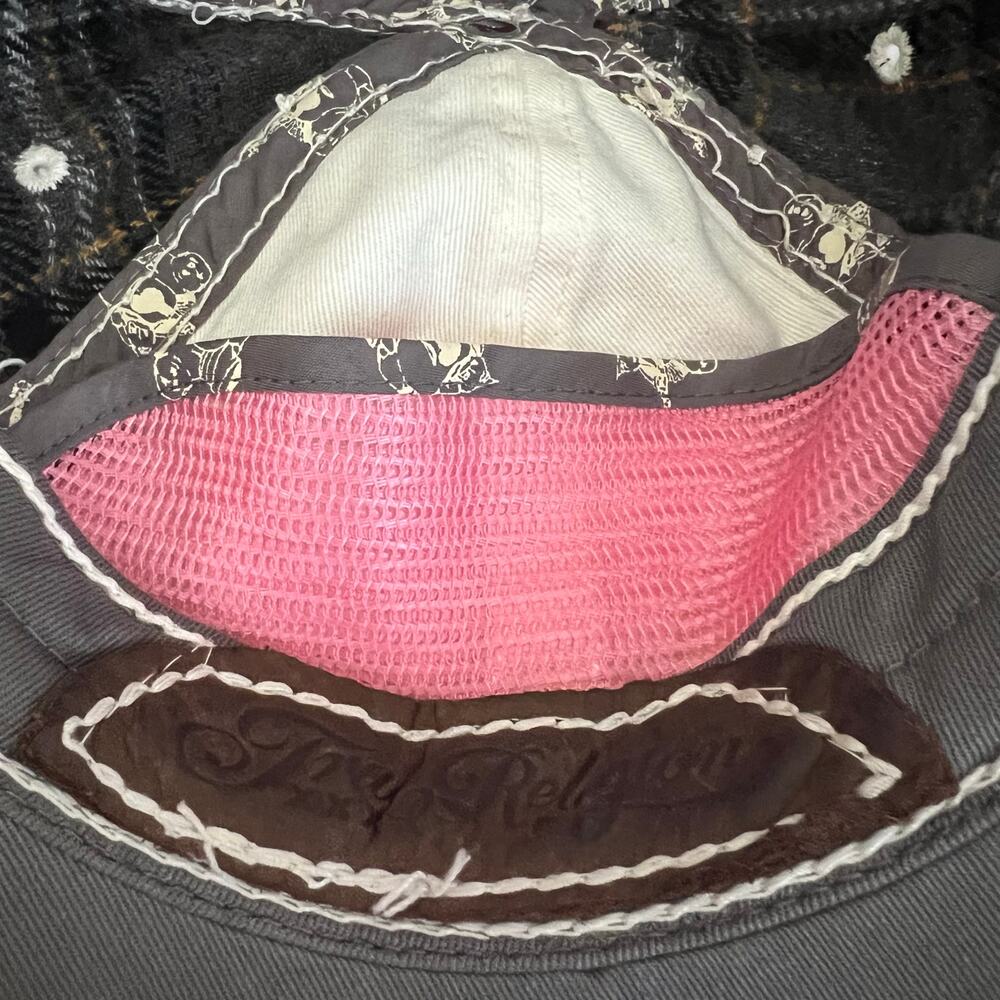 Vintage Y2K True Religion Distressed Horseshoe Adjustable Trucker Hat Cap Unisex - Picture 10 of 13